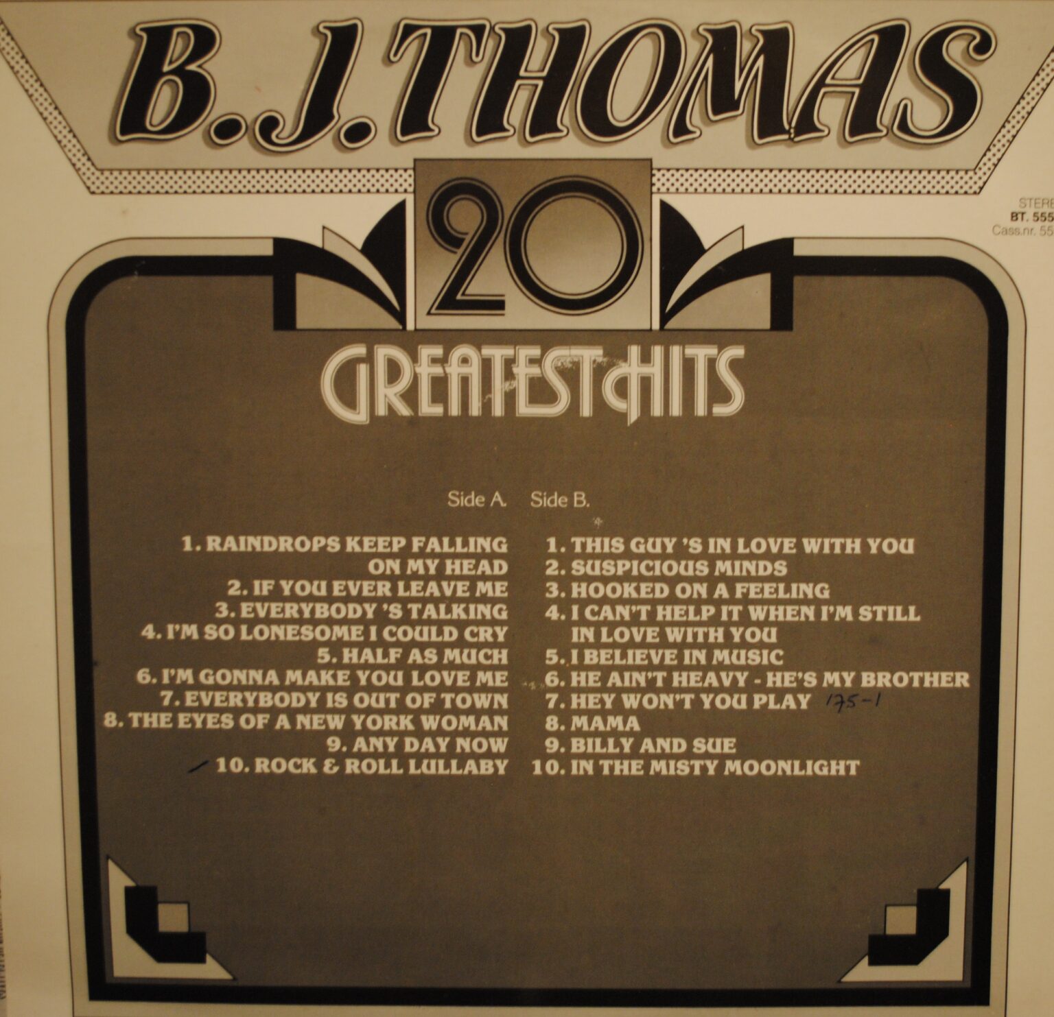 B.J. Thomas -20 Greatest Hits