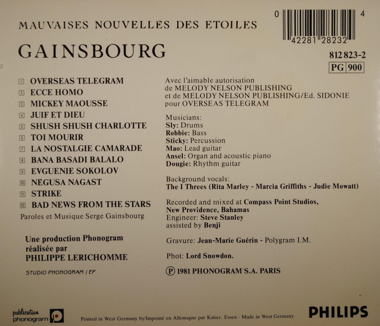 Serge Gainsbourg Mauvaises Nouvelles Des Étoiles