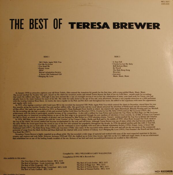 Teresa Brewer – The Best Of - Afbeelding 2