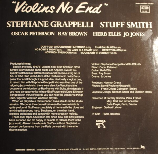 Stephane Grappelli/Stuff Smith – Violins No End - Afbeelding 2