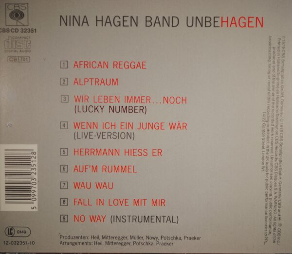 Nina Hagen Band – Unbehagen - Afbeelding 2