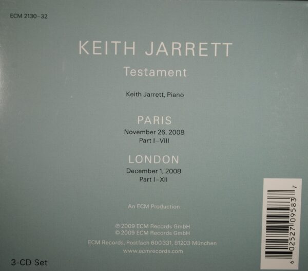 Keith Jarrett – Paris/London  Testament  (3CD) - Afbeelding 2