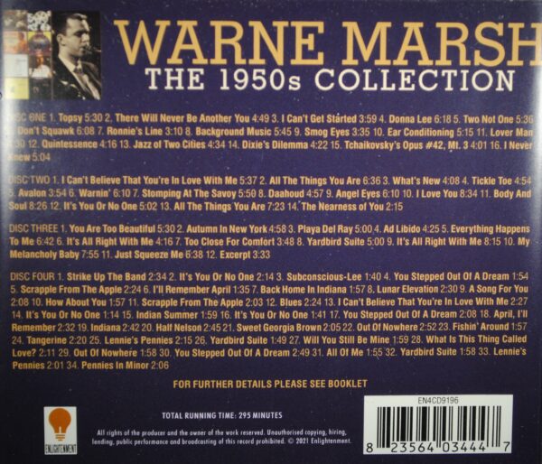 Warne Marsh - The 1950's Collection  (4CD) - Afbeelding 2