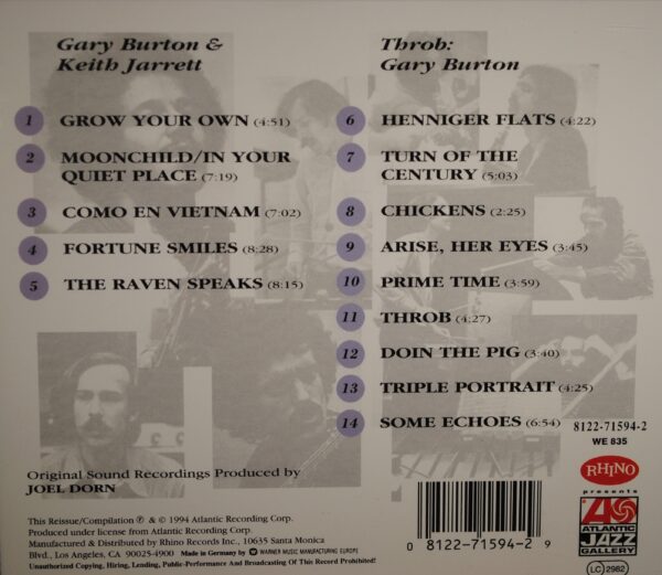 Gary Burton & Keith Jarrett – Throb - Afbeelding 2