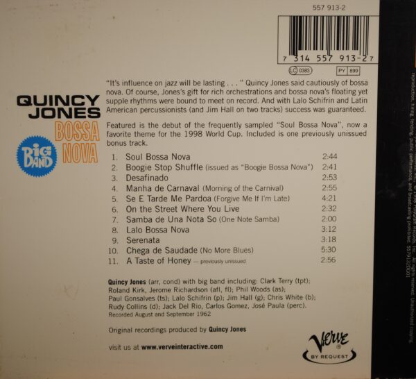 Quincy Jones and His Orchestra – Big Band Bossa Nova - Afbeelding 2