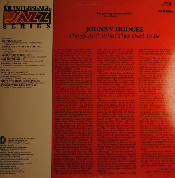 Johnny Hodges – Things Ain't What They Used To Be - Afbeelding 2