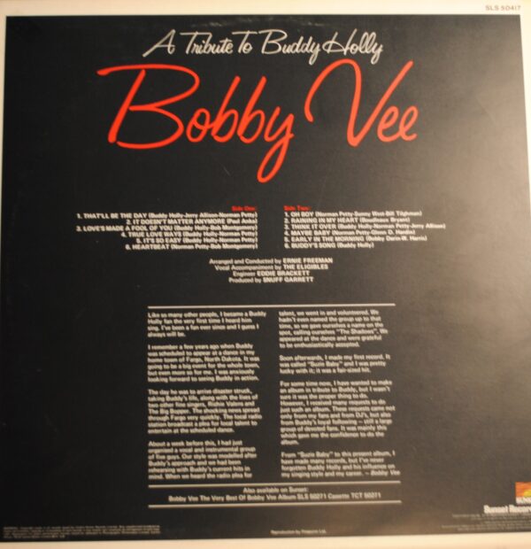 Bobby Vee – A Tribute To Buddy Holly - Afbeelding 2