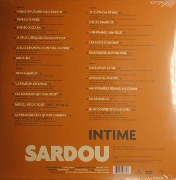 Michel Sardou - Intime  (2LP) - Afbeelding 2