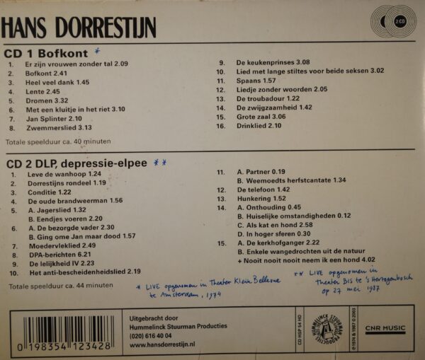 Hans Dorrestijn – Bofkont/DLP, Depressie-Elpee  (2CD) - Afbeelding 2