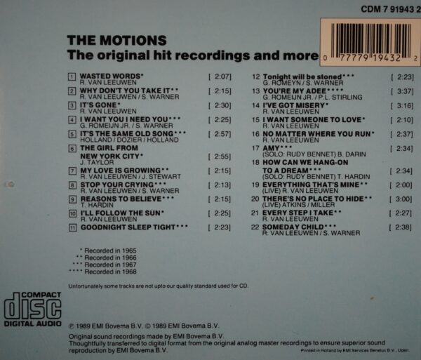 Motions – The Original Hit Recordings And More - Afbeelding 2