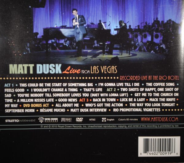 Matt Dusk – Live From Las Vegas  (CD/DVD) - Afbeelding 2