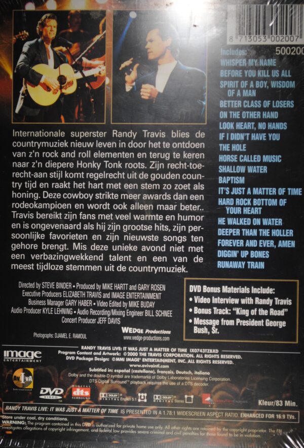 Randy Travis – Live (It Was Just A Matter Of Time/2DVD) - Afbeelding 2