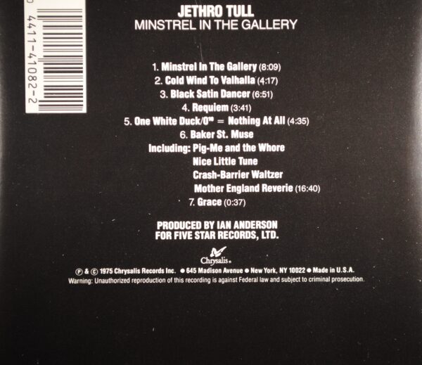 Jethro Tull – Minstrel In The Gallery - Afbeelding 2