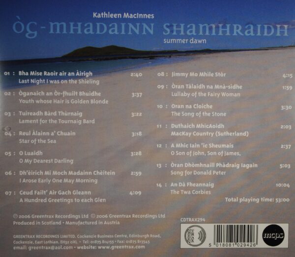 Kathleen MacInnes – Og-Mhadainn Shamhraidh - Afbeelding 2