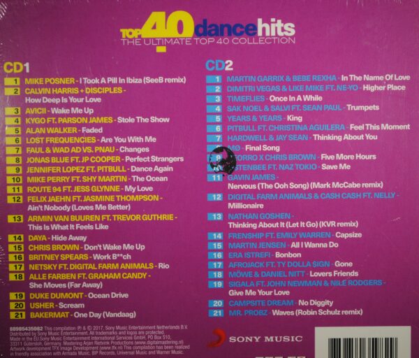 Top 40 Dance Hits (The Ultimate Top 40 Collection) - Div. Art.  (2CD) - Afbeelding 2